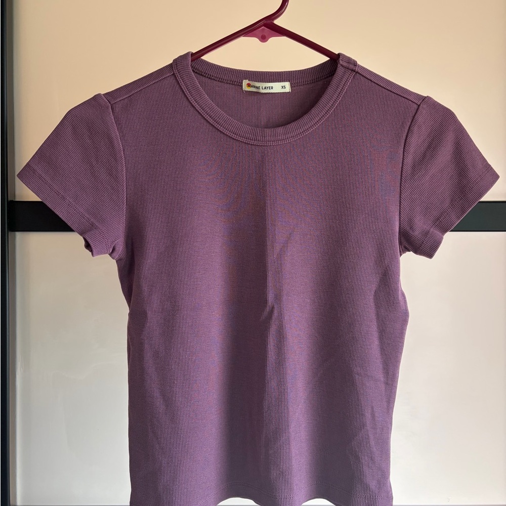Marine Layer Lexi Sun-In Short-Sleeve Ribbed Crewneck Top